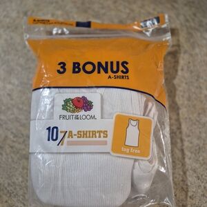Fruit of the Loom White A-Shirts 10-Pack Brand New Size XS 4 Tank Top